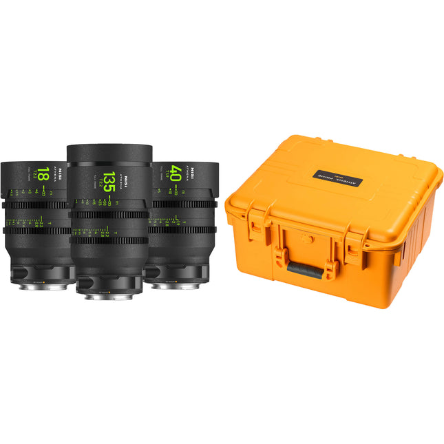 NiSi ATHENA PRIME T2.2 18mm 40mm T1.9 135mm Full-Frame Kit lentes cine