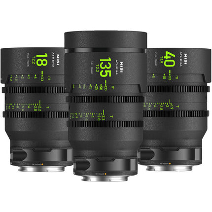 NiSi ATHENA PRIME T2.2 18mm 40mm T1.9 135mm Full-Frame Kit lentes cine