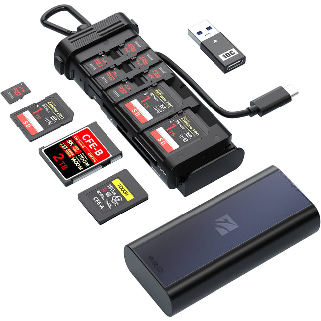 Freewell Pro Lector de Tarjetas y Estuche para 13 Tarjetas USB-C 3.2 Gen 2