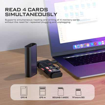Freewell Pro Lector de Tarjetas y Estuche para 13 Tarjetas USB-C 3.2 Gen 2
