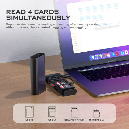 Freewell Pro Lector de Tarjetas y Estuche para 13 Tarjetas USB-C 3.2 Gen 2