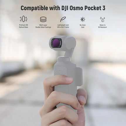 Neewer Filtro ND Variable Magnético 6 a 9 Paradas para DJI Osmo Pocket 3 con Protector LCD y Paño de Limpieza