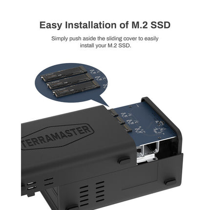 TerraMaster D5 Hybrid Caja de Disco 5 Bahías USB 3.2 Gen 2 2 x 3.5/2.5" y 3 x M.2 2280