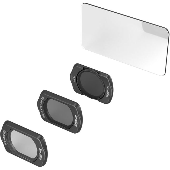 SmallRig Set de Filtros Magnéticos Black White Diffusion y CPL para DJI Osmo Pocket 3 con Protector de Pantalla de Cristal Templado