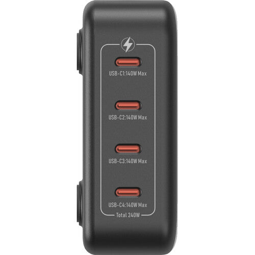 SmallRig 240W Adaptador de Corriente USB-C 4 Puertos 140W y Soporte