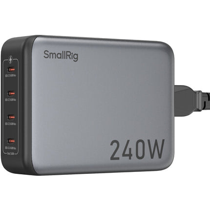 SmallRig 240W Adaptador de Corriente USB-C 4 Puertos 140W y Soporte
