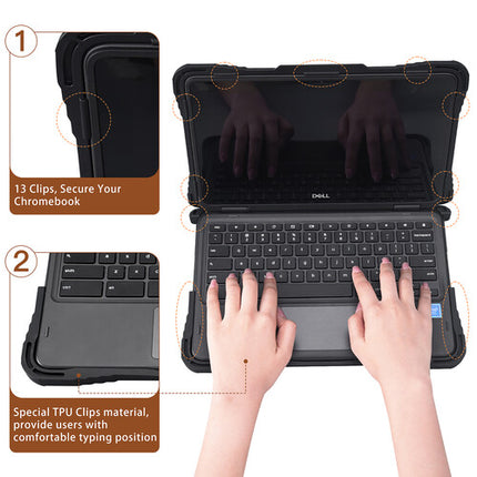 TechProtectus Funda Dura Antichoque para Dell 3100 Chromebook 11" Negra