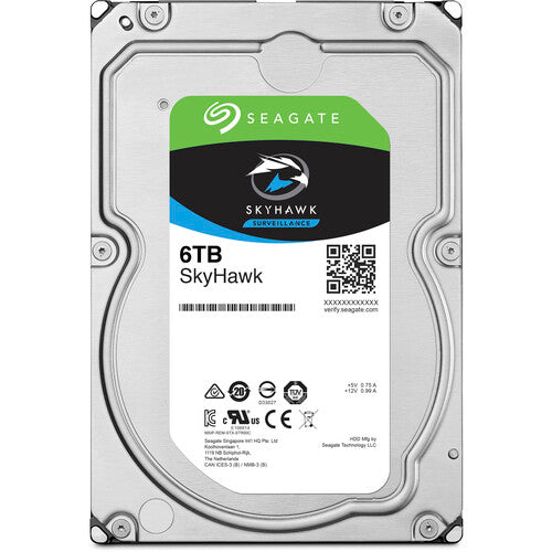 Seagate 6TB SkyHawk HDD Interno 3.5" SATA III 256MB Cache 180 MB/s