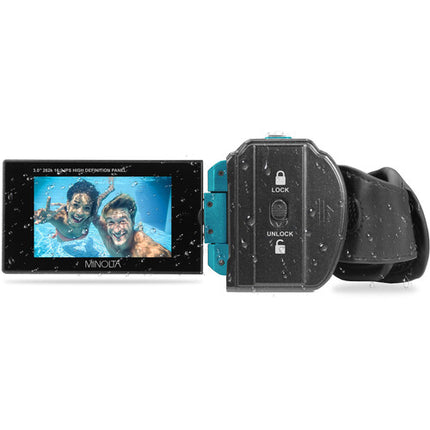Minolta MN4K300WP Cámara Acuática 4K UHD 13MP Zoom 18x Azul
