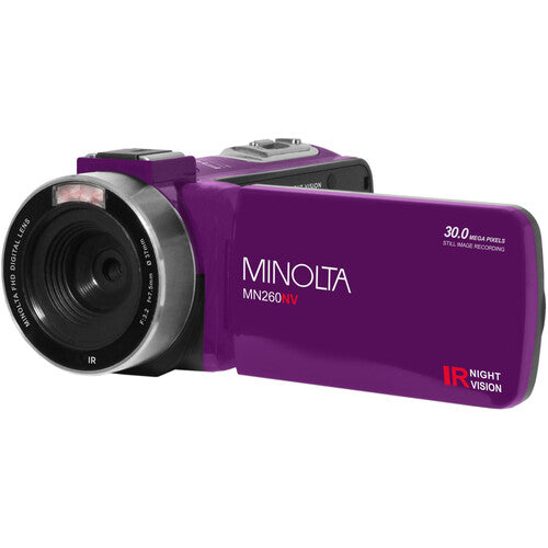 Minolta MN260NV Videocámara con Visión Nocturna Full HD 1080p 16x Zoom 3" Pantalla Táctil