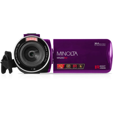 Minolta MN260NV Videocámara con Visión Nocturna Full HD 1080p 16x Zoom 3" Pantalla Táctil