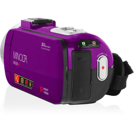 Minolta MN260NV Videocámara con Visión Nocturna Full HD 1080p 16x Zoom 3" Pantalla Táctil
