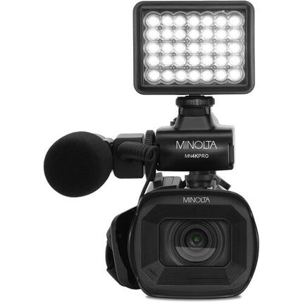 Minolta MN4KPRO Cámara UHD 4K60 con Zoom 18x Micrófono y Luz LED