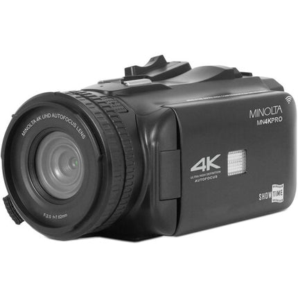 Minolta MN4KPRO Cámara UHD 4K60 con Zoom 18x Micrófono y Luz LED