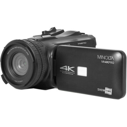 Minolta MN4KPRO Cámara UHD 4K60 con Zoom 18x Micrófono y Luz LED