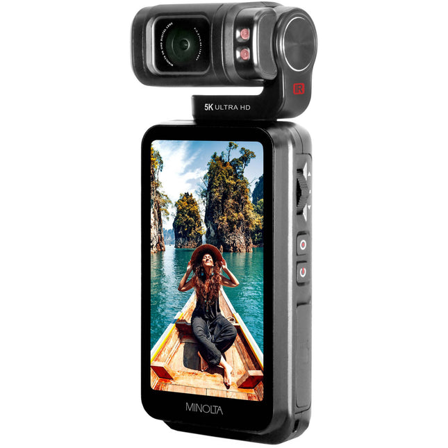 Minolta MN5KGP1 Cámara de Bolsillo UHD 5K 8MP 16x Zoom 32GB Micro-SD