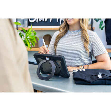 Funda ZAGG Rugged para Microsoft Surface Go 4 10.5" Negra con Protección 6.5' y Soporte Giratorio 360°