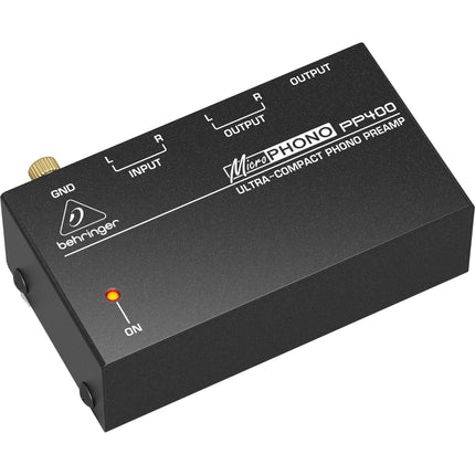 Behringer PP400 Ultracompacto Preamplificador Phono con Salida 1/4" TRS y Adaptador 12 VDC