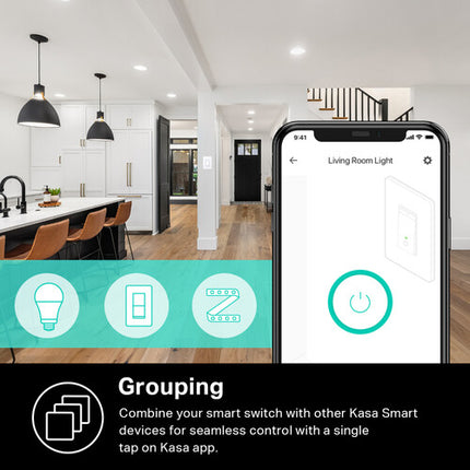 TP-Link HS220 Interruptor Inteligente Wi-Fi con Regulador 2.4 GHz Wi-Fi Color Almendra