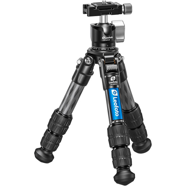 Leofoto LS-223CX Trípode Mini de Fibra de Carbono 13.23 lb Capacidad con Cabezal LH-25 Ball Head
