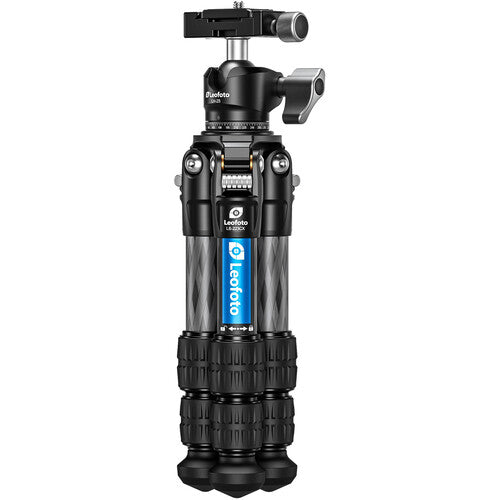 Leofoto LS-223CX Trípode Mini de Fibra de Carbono 13.23 lb Capacidad con Cabezal LH-25 Ball Head