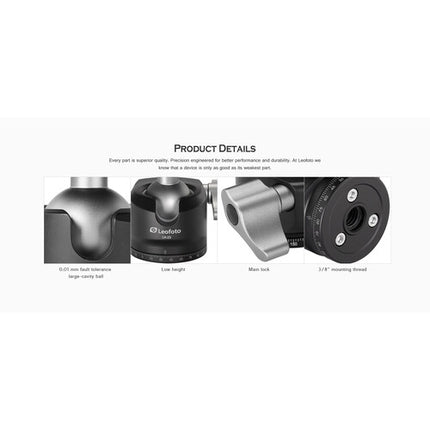 Leofoto LS-224CX Trípode de Fibra de Carbono 42.2 Pulgadas con Cabezal Esférico LH-25