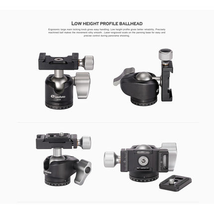 Leofoto LS-224CX Trípode de Fibra de Carbono 42.2 Pulgadas con Cabezal Esférico LH-25