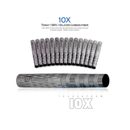 Leofoto LS-224CX Trípode de Fibra de Carbono 42.2 Pulgadas con Cabezal Esférico LH-25