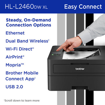 Brother HL-L2460DW Impresora Láser Monocromo Compacta 36 ppm 1200x1200 dpi 2 Toner 4200 Páginas
