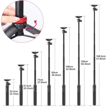 Ulanzi MT-44 Trípode para Vlogging Extensible hasta 58.7" con Cabezal Esférico