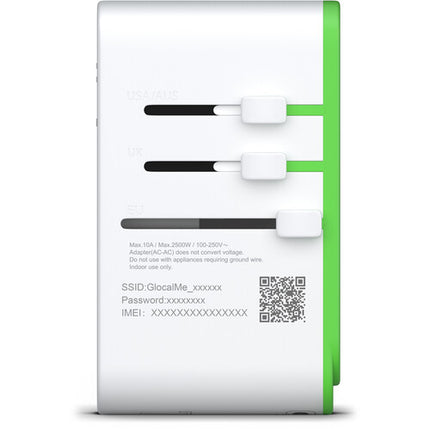 GlocalMe RoamPlug Adaptador de Viaje con Wi-Fi 6 y 70W USB Power