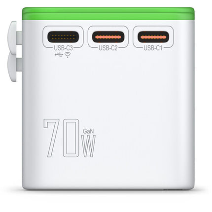GlocalMe RoamPlug Adaptador de Viaje con Wi-Fi 6 y 70W USB Power