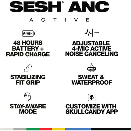 Auriculares inalámbricos Skullcandy Sesh ANC con ANC 48 horas de batería Negro Naranja