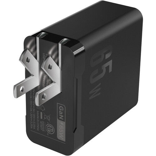 PowerPeak 65W Cargador de Pared USB GaN 3 Puertos con Cable 6'
