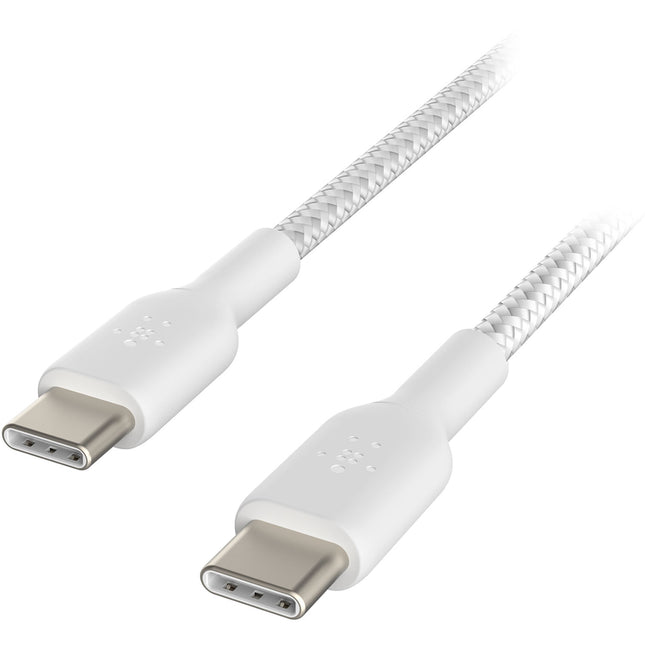 Belkin BoostCharge Cable USB-C 60W Trenzado Blanco 2m 30 000 Doblajes