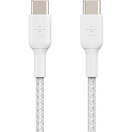 Belkin BoostCharge Cable USB-C 60W Trenzado Blanco 2m 30 000 Doblajes