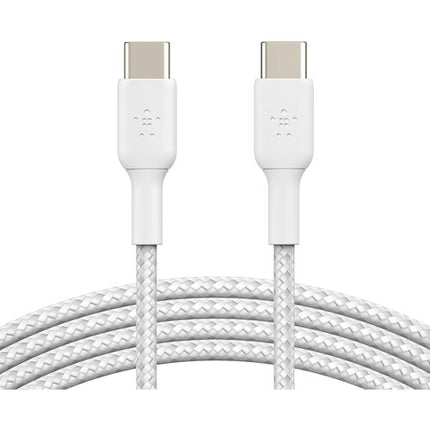 Belkin BoostCharge Cable USB-C 60W Trenzado Blanco 2m 30 000 Doblajes