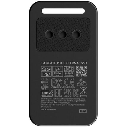 TEAMGROUP 2TB T-CREATE CinemaPr P31 SSD Externo USB 3.2 Gen 2x2 1000 MB/s IP67