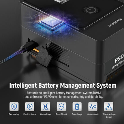 Neewer PS099E Batería V-Mount 14.5V 99Wh 6800mAh OLED 65W PD