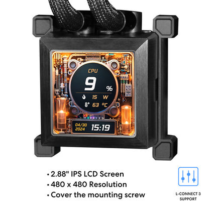 Lian Li HydroShift LCD 360S Refrigeración Líquida AIO 2.88" IPS 3800 rpm Negro