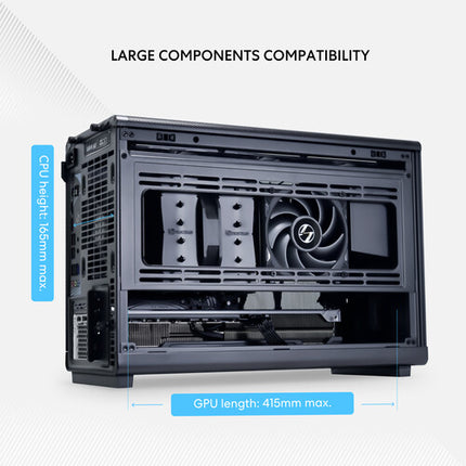 Lian Li A3-mATX Caja Mini Torre Blanca Soporte MicroATX 4 Ranuras 10 Ventiladores