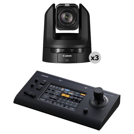 Canon 3 x CR-N100 Cámaras PTZ 20x Zoom UHD 4K Controlador IP