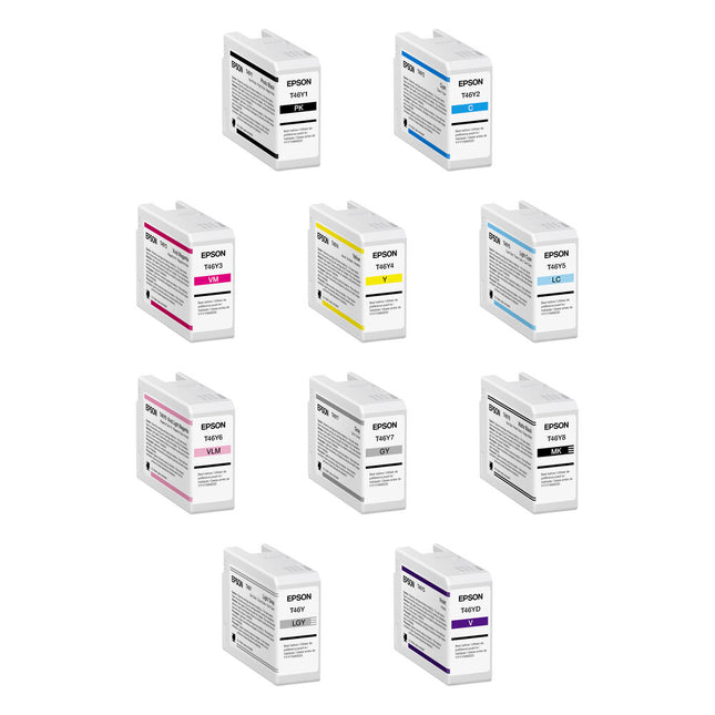 Epson T46Y UltraChrome PRO10 Cartucho de Tinta para Impresora Foto 50mL 10 Colores
