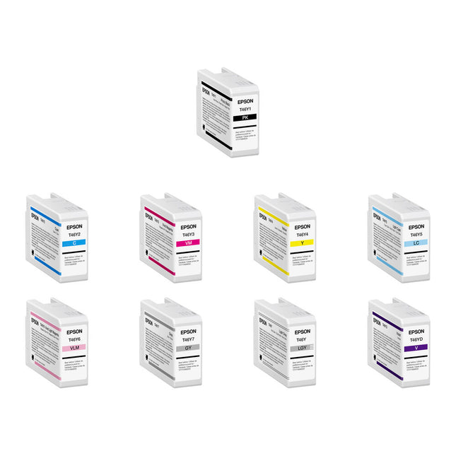 Epson T46Y UltraChrome PRO10 Cartuchos 9 Colores 50mL para Impresora Fotográfica SureColor P900 17"
