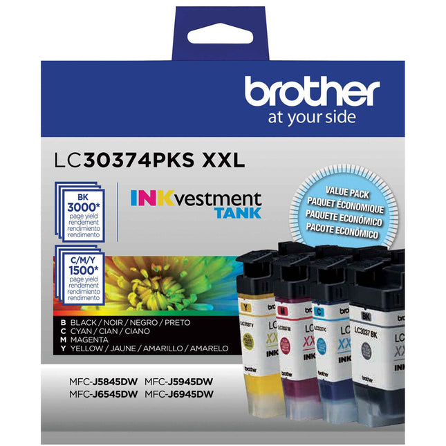 Brother LC3037 Juego de Tintas de Alto Rendimiento Color INKvestment 4 unidades para MFC-J5845DW MFC-J5945DW MFC-J6545DW