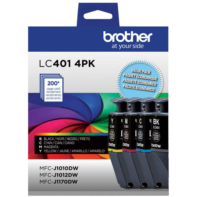 Cartuchos de tinta color estándar Brother LC401 para impresoras INKvestment