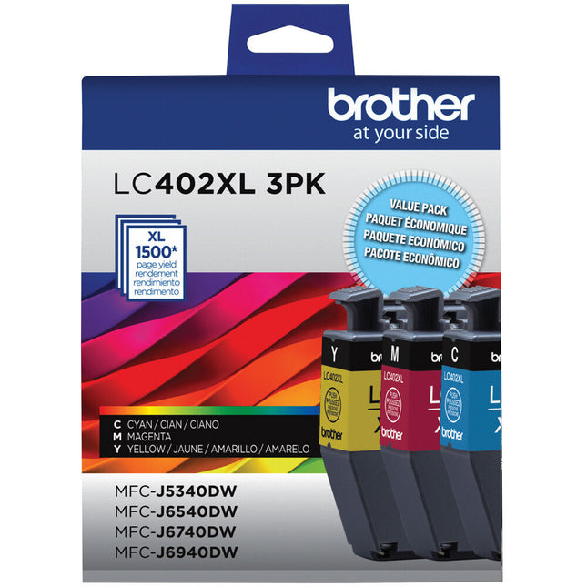 Cartuchos de Tinta en Color de Alto Rendimiento Brother LC402 para Impresoras INKvestment Tank
