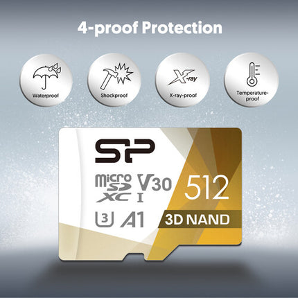 Silicon Power 512GB Superior Pro microSDXC UHS-I Tarjeta de Memoria con Lector USB-C