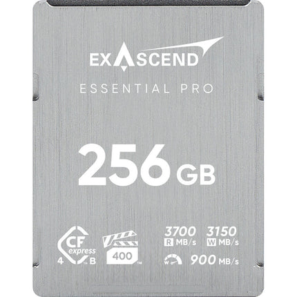 Exascend 256GB Essential Pro CFexpress 4.0 Tipo B Tarjeta de Memoria 3700MB/s Lectura 3150MB/s Escritura
