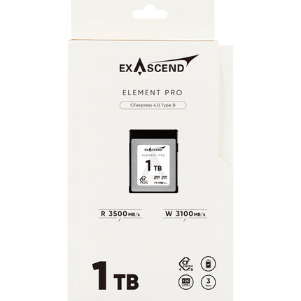 Exascend 1TB Element Pro Tarjeta de Memoria CFexpress 4.0 Tipo B 3500 MB/s lectura 3100 MB/s escritura